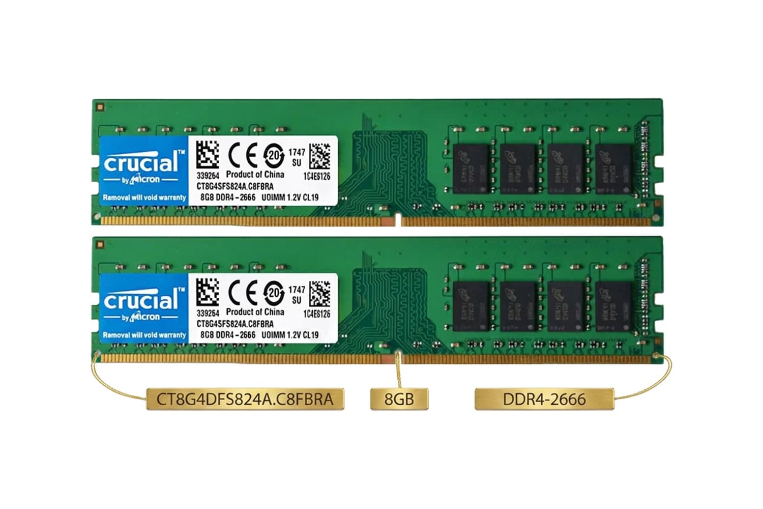 Ram PC 4GB DDR4 2666Mhz Crucial رم دسکتاپ — تصویر ۶