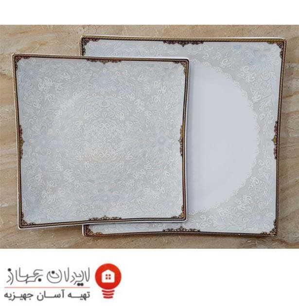 سرویس غذاخوری 95 پارچه ( 12 نفره ) 4گوش چینی تقدیس قالب شارلوت گل آرایی آرمیتاژ صورتی — تصویر ۵