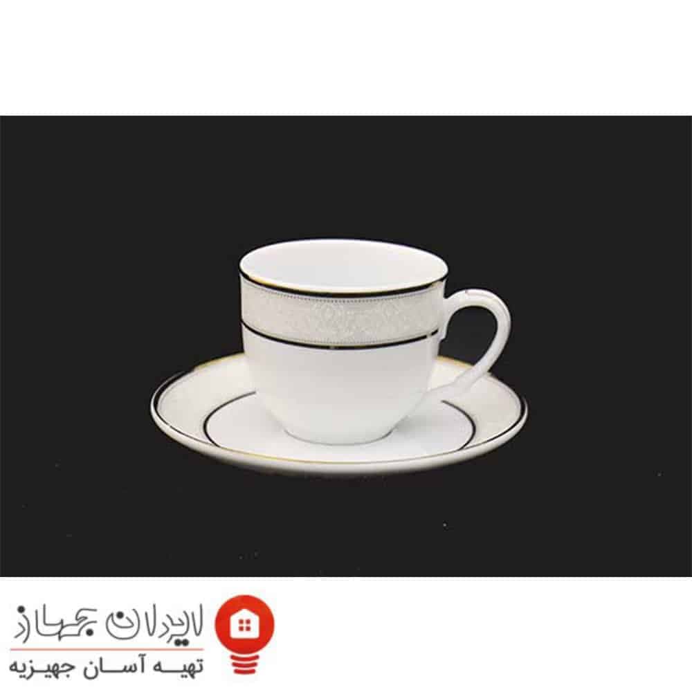 فنجان نعلبکی چینی تقدیس قالب گرد یوری طلا
