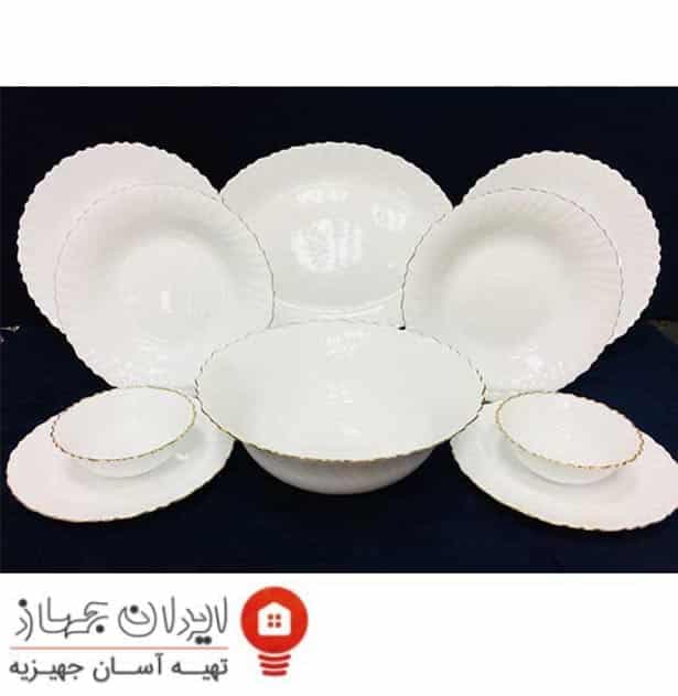 سرویس غذاخوری 26 پارچه گرد آرکوپال مقصود گل آرایی لب طلا پیچ (Tala) — تصویر ۵