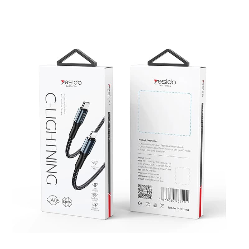 کابل دیتا Lightning به Type-C یسیدو مدل CA95 طول 1.2 متر — تصویر ۵