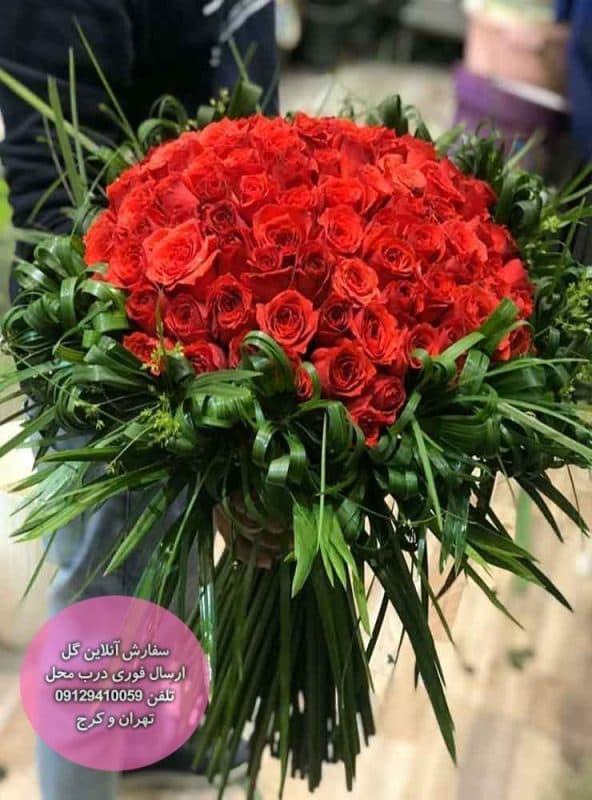 دسته گل 100 شاخه ای رز ایرانی ممتاز