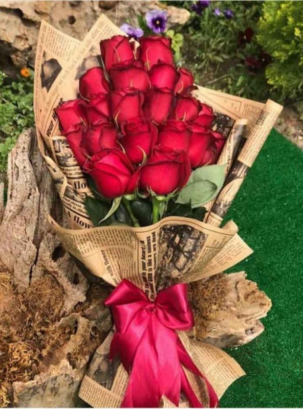 دسته گل 20 شاخه ای رز هلندی — تصویر ۹