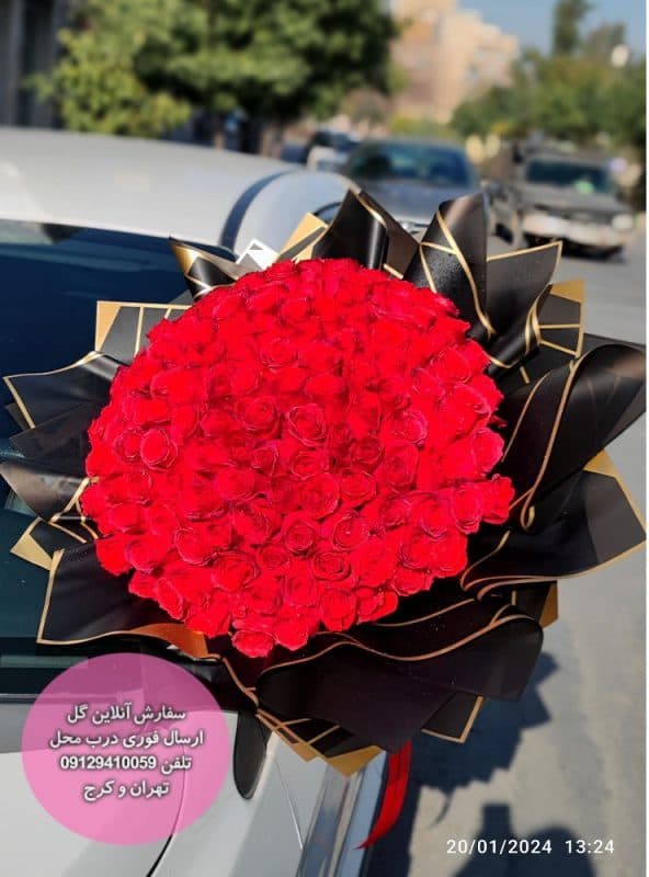 دسته گل 150 شاخه ای رز ایرانی ممتاز — تصویر ۶