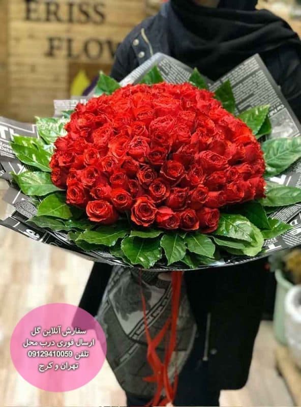 دسته گل 150 شاخه ای رز ایرانی ممتاز — تصویر ۳