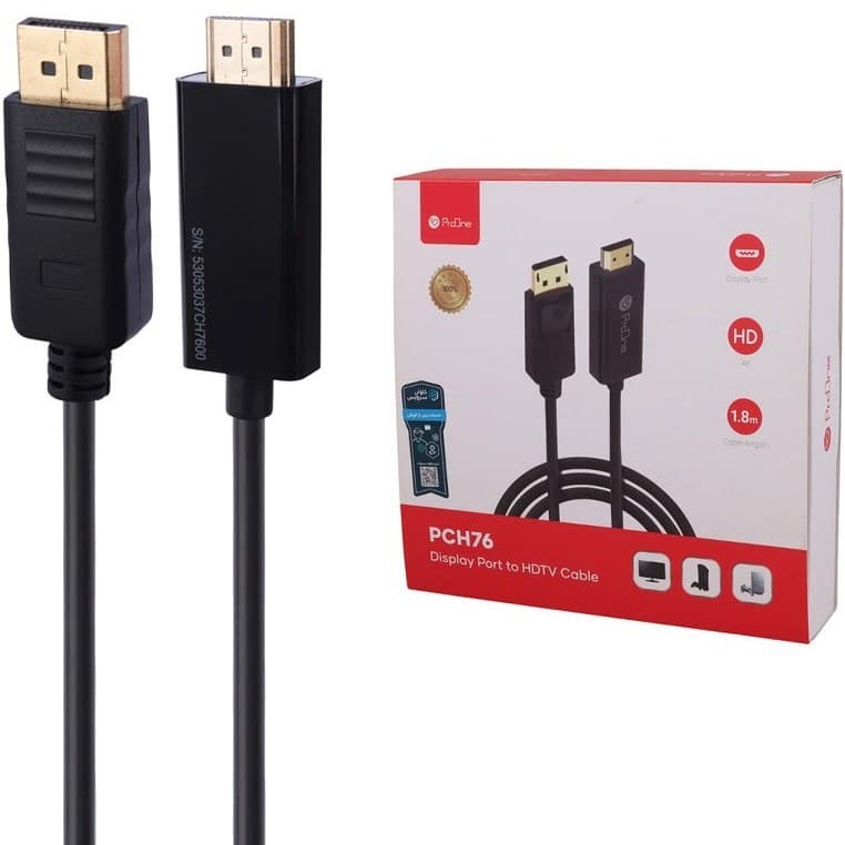 کابل Display به HDMI پرووان مدل PCH76 طول 1.80 متر مشکی