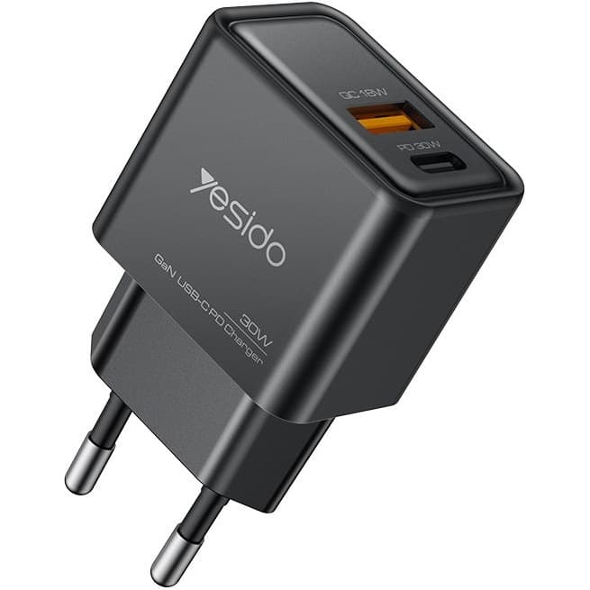 کلگی فست شارژ Yesido YC64 Gan 2Port 3A QC PD 30W
