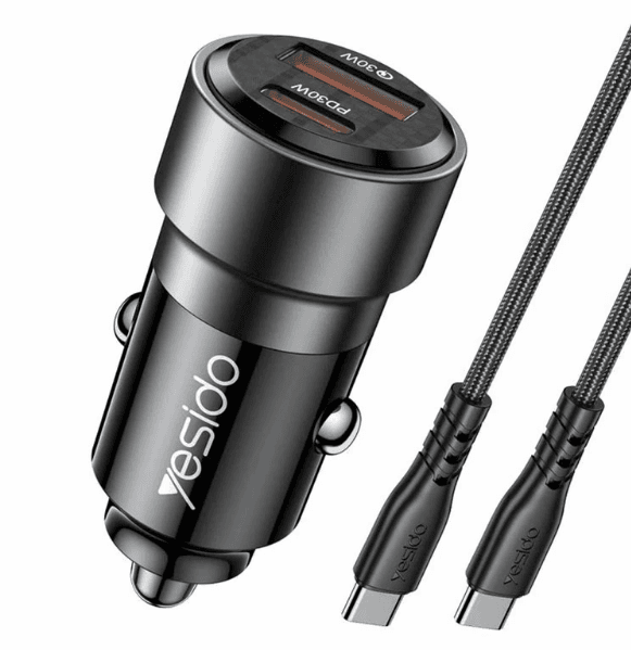 شارژر فندکی 60 وات یسیدو مدل Y55 به همراه کابل USB-C