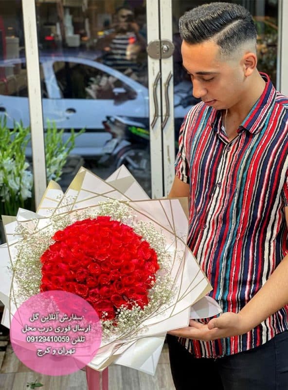 دسته گل 100شاخه ای رز ایرانی ممتاز