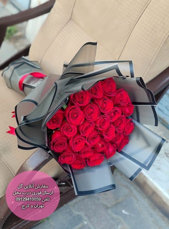 دسته گل 30 شاخه ای رز هلندی
