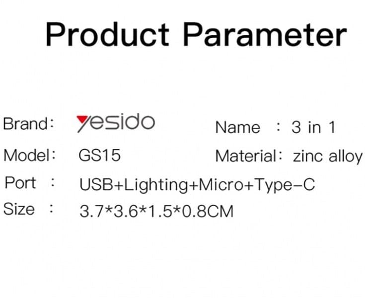 تبدیل Yesido GS15 OTG USB To MicroUSB / Lightning / Type-C — تصویر ۷