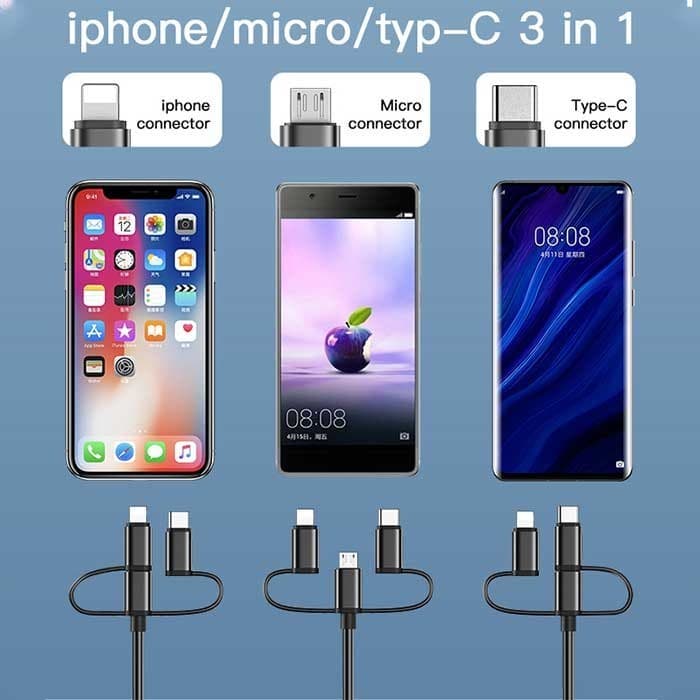 کابل تبدیل HDMI به لایتنینگ / microUSB/ USB-C یسیدو مدل HM05 طول 1٫8 متر — تصویر ۳