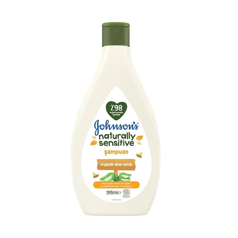 شامپو کودک جانسون Naturally Sensitive حاوی عصاره آلوئه