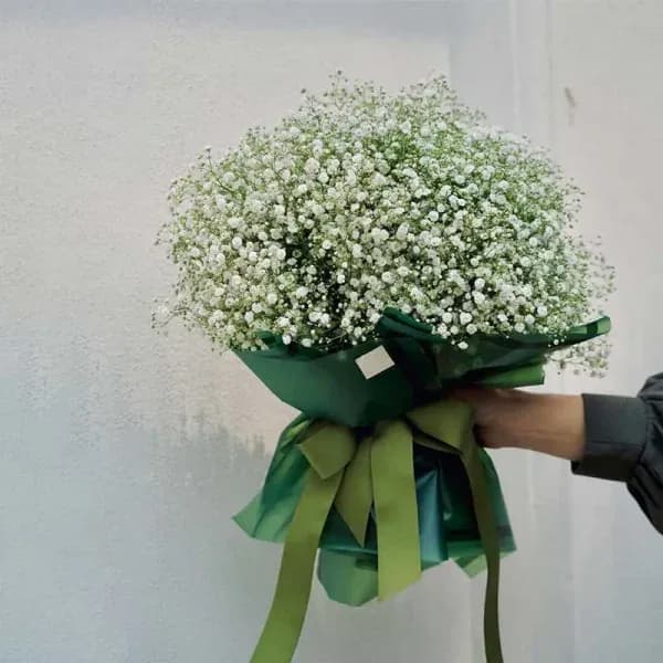 دسته گل ژیپسوفیلا سفید نارمیلا – فروشگاه اینترنتی گل فلوشا — تصویر ۳