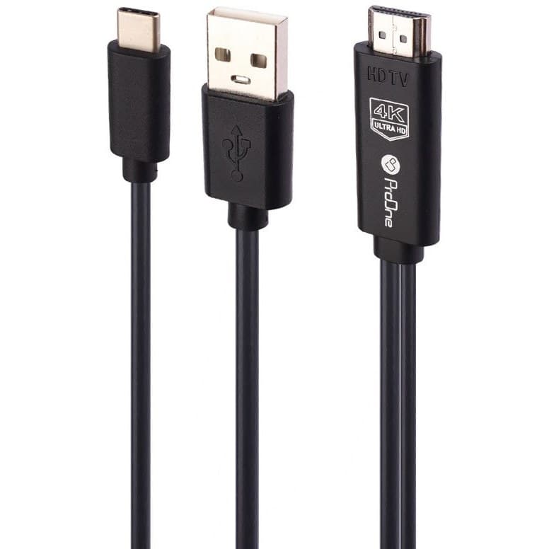 کابل MHL انتقال تصویر تایپ سی به HDMI پرووان PCH77 به طول 1.8 متر
