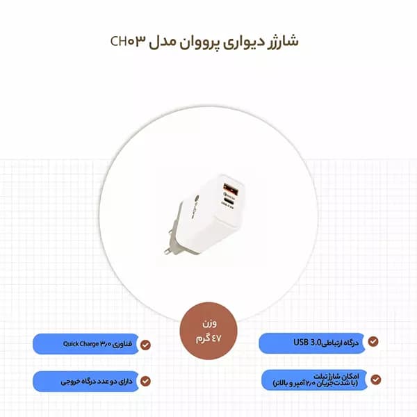 شارژر دیواری پرووان مدل PWC510 — تصویر ۸