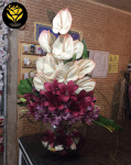 سبدگل یکطرفه روی حباب شیشه ای کد360