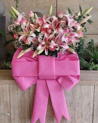سبد گل گرد فانتزی بهاری کد 204
