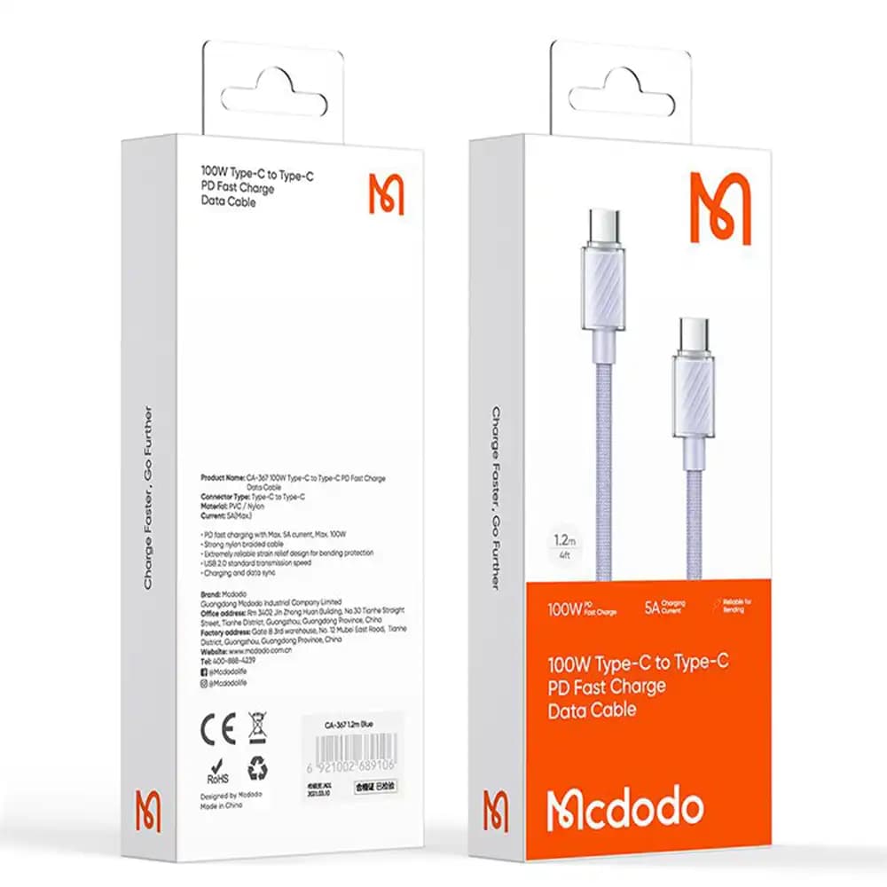 کابل Type-c به Type-c مک دودو مدل Mcdodo 3670 به طول 1.2 متر — تصویر ۷