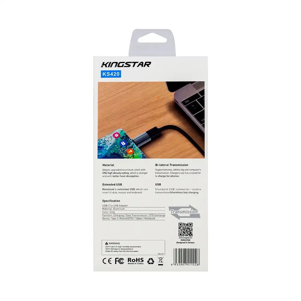 تبدیل تایپ سی به USB کینگ استار مدل Kingstar KS420 — تصویر ۴