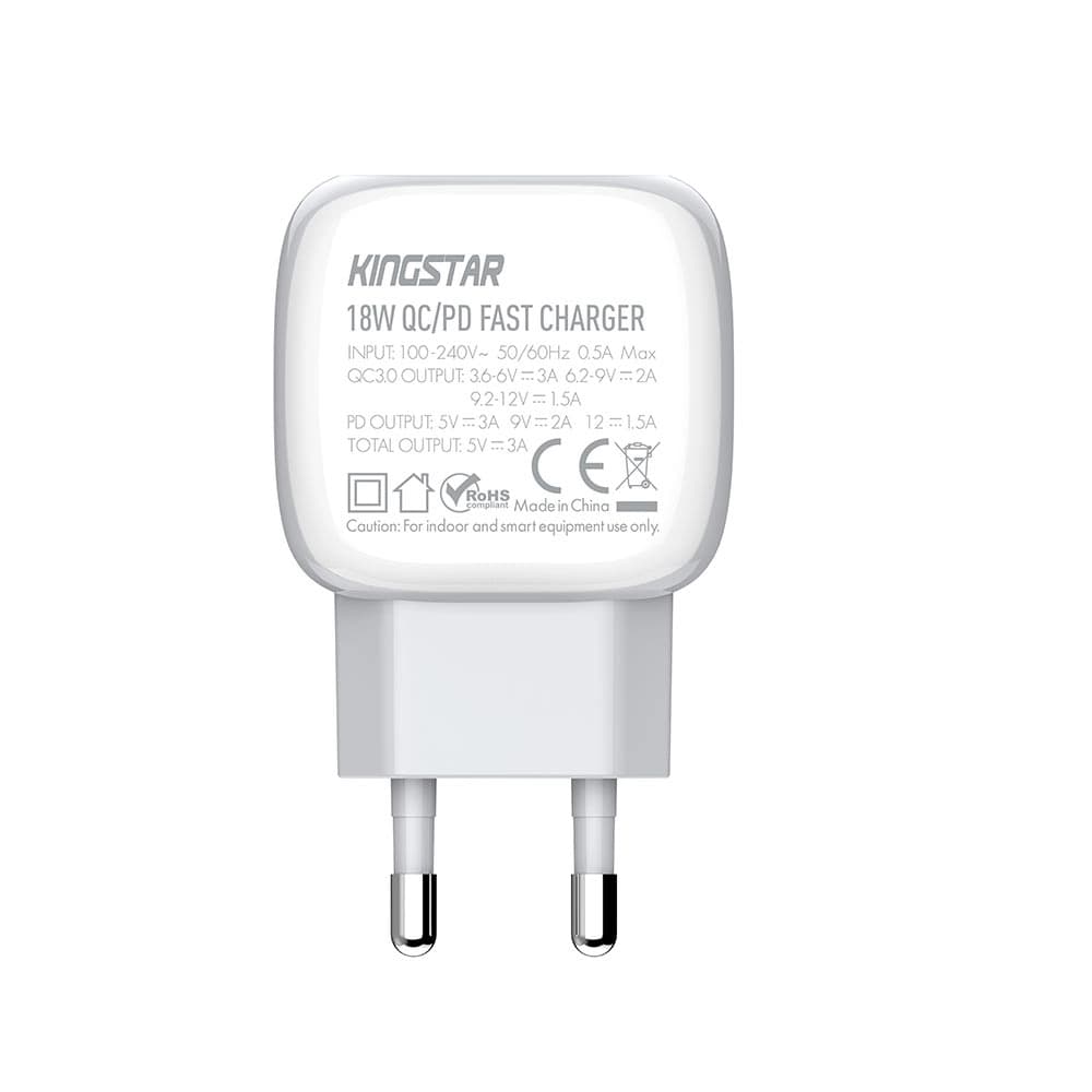 شارژر کینگ استار 20 وات مدل Kingstar KW252PD همراه با کابل تایپ سی — تصویر ۹