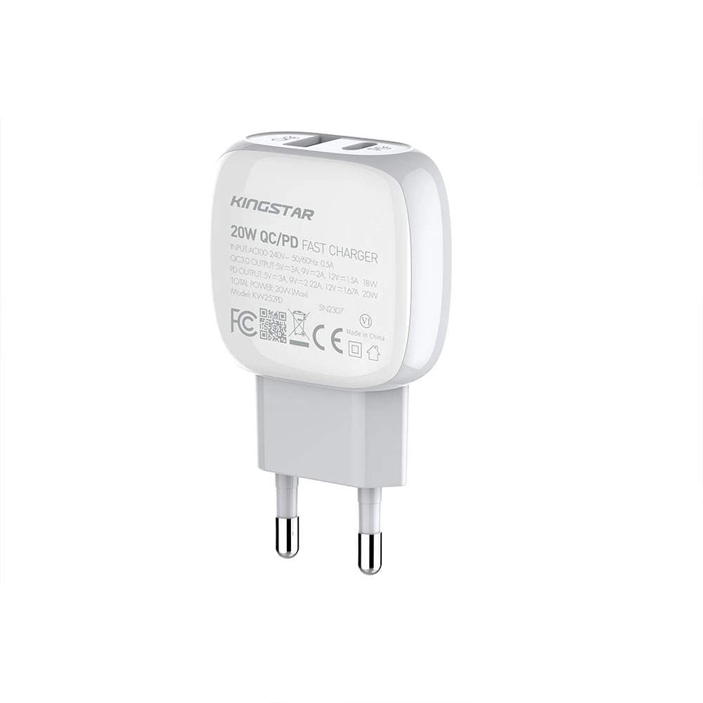 شارژر کینگ استار 20 وات مدل Kingstar KW252PD همراه با کابل تایپ سی — تصویر ۷