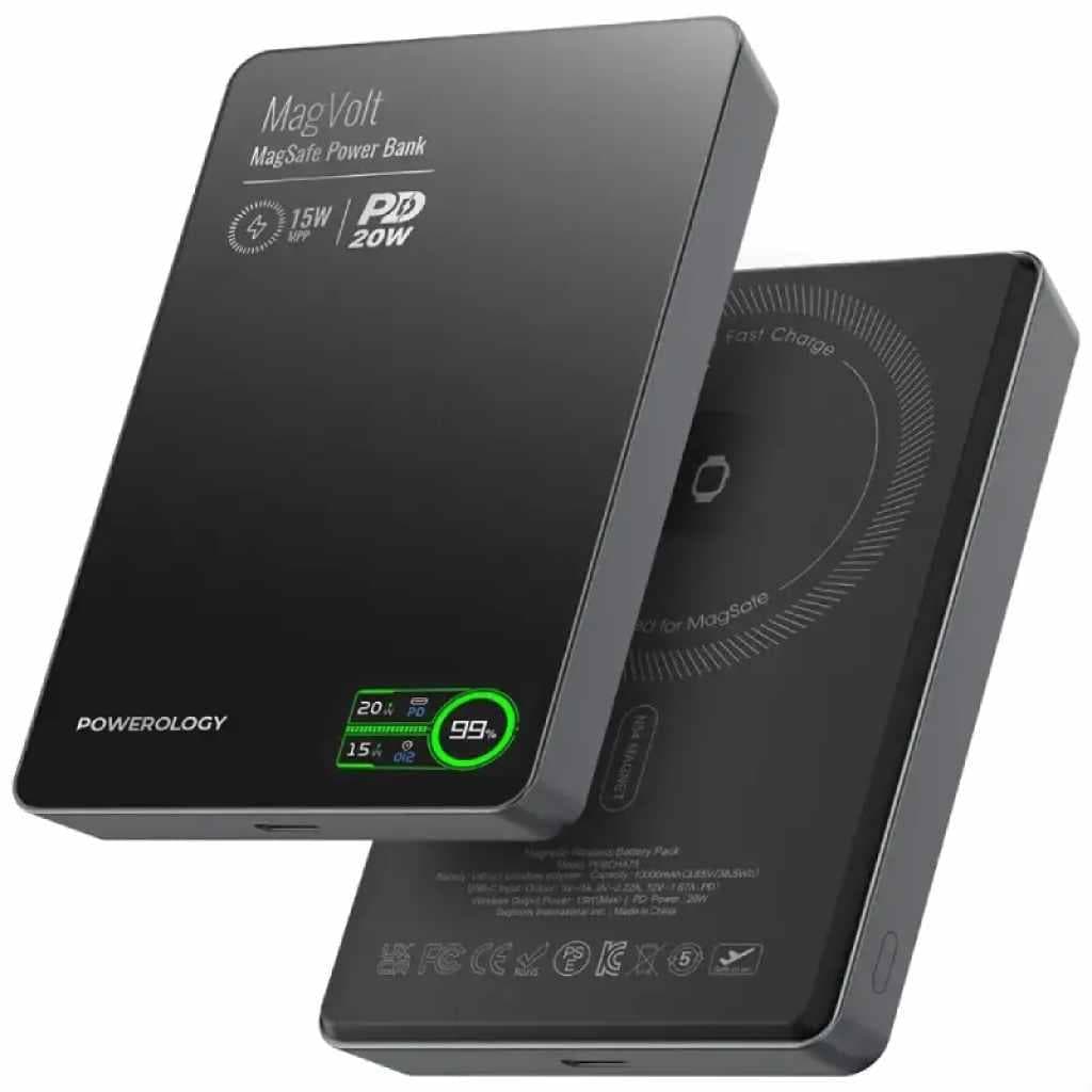 پاوربانک وایرلس چند کاره 10000 پاورولوژی Powerology MagVolt PPBCHA75