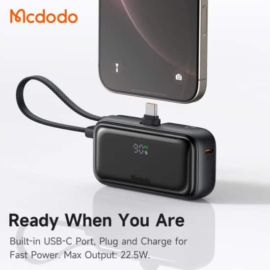 پاوربانک مک دودو مدل MC-7760 با کابل متصل تایپ سی 5000 میلی آمپر — تصویر ۱۲
