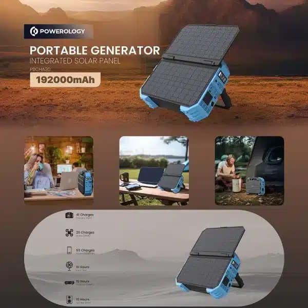 پاوربانک خورشیدی 192000 پاورولوژی Generator PPBCHA30 توان 600 وات — تصویر ۴