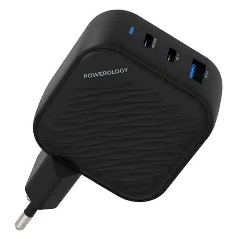 شارژر دیواری 65وات پاورولوجی GaN Ultimate-EU Dual PD Charger PWCUQC019