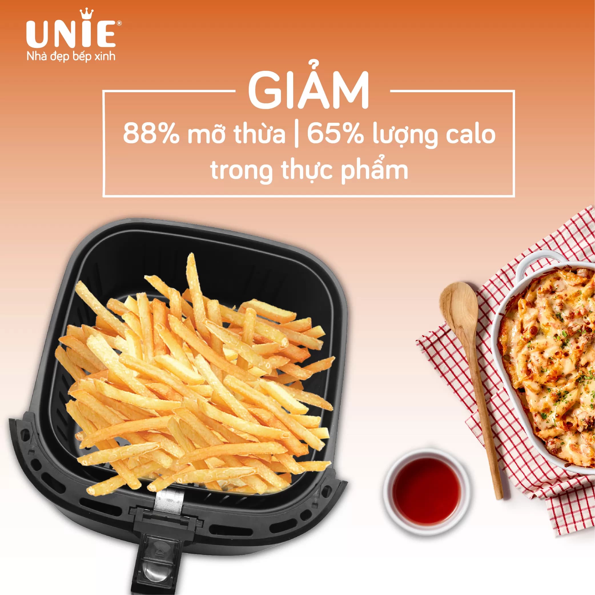 سرخ کن بدون روغن 8 لیتری یونی ویتنام Unie UE-800 — تصویر ۷