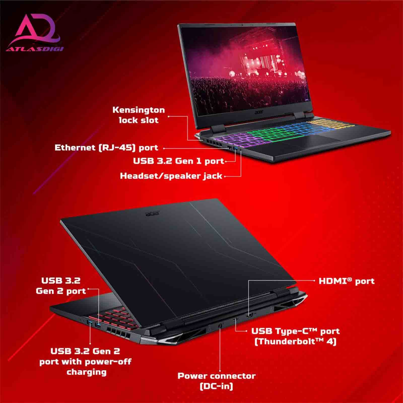 لپ تاپ گیمینگ ایسر مدل Acer Nitro5-N515 i9-12900H 16G 512G RTX3060 2K 165Hz — تصویر ۳