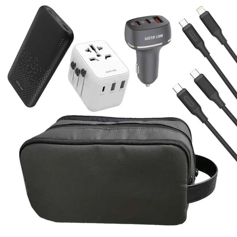 کیت مسافرتی لوازم جانبی موبایل گرین لاین Green Lion Combo Travel Bag 6 IN 1 Kit GNCTRV6N1BAG