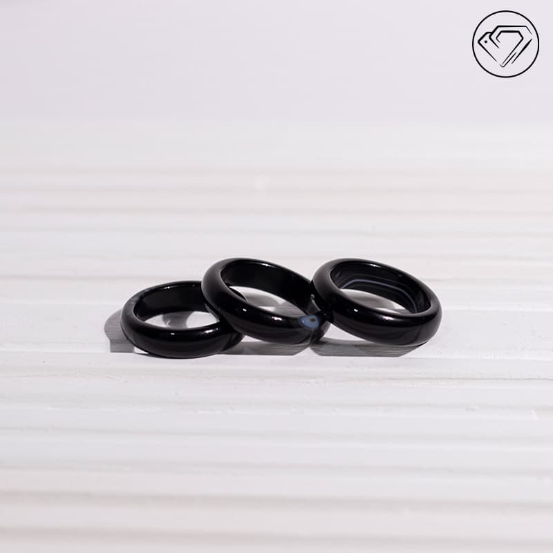 حلقه عقیق سیاه طبیعی مدل GA-2103
