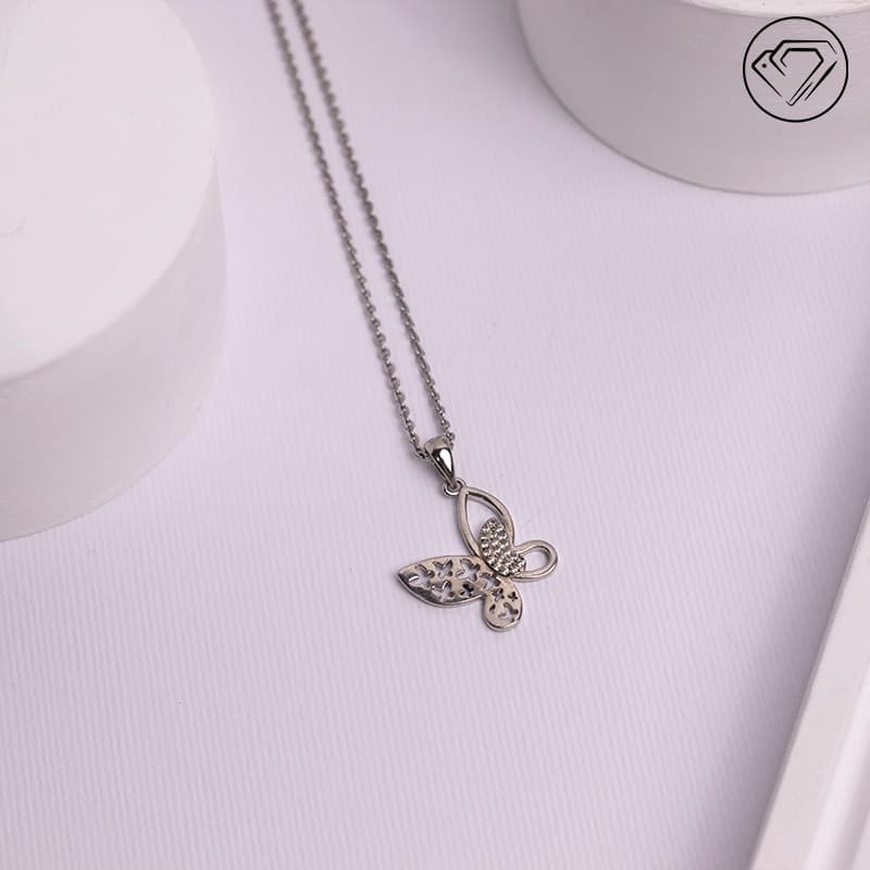 گردن آویز نقره پروانه مدل GA-6007