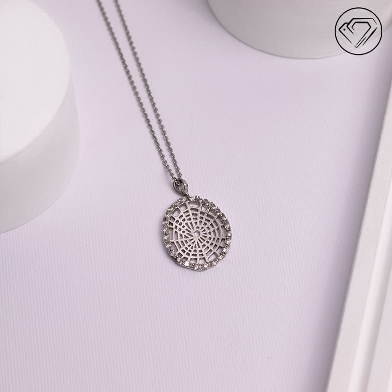 گردن آویز نقره تار عنکبوت مدل GA-6001 — تصویر ۴