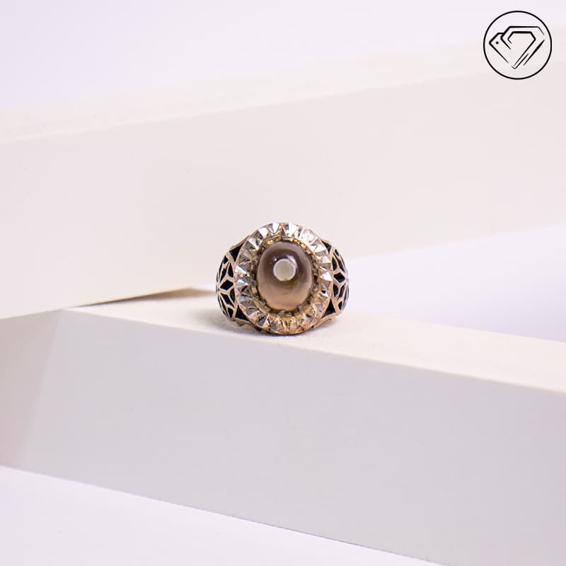 انگشتر باباقوری تک چشم بیضی و دامله مدل GA-1064