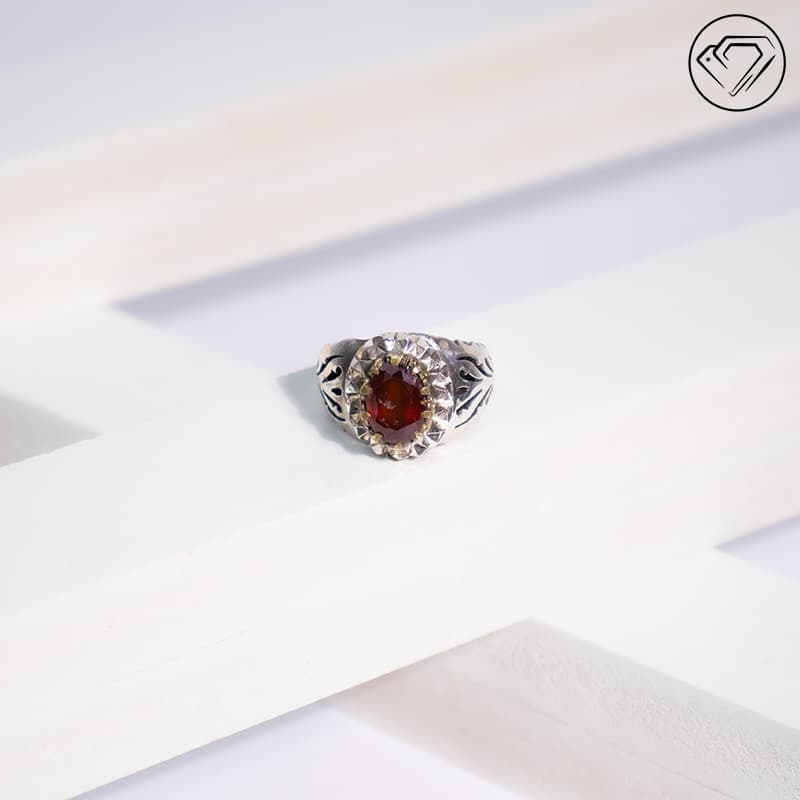 انگشتر گارنت قرمز مدل GA-1096 — تصویر ۲