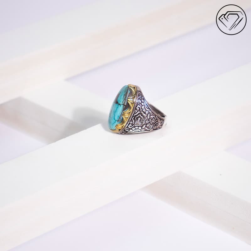 انگشتر هولیت فیروزه ای مدل GA-1212 — تصویر ۱۰