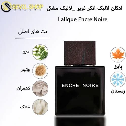 ادکلن لالیک مشکی مردانه (انکر نویر) LALIQUE Encre Noire — تصویر ۵