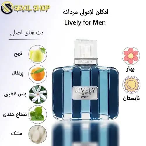 ادکلن لایولی مردانه (آبی) Lively For Men — تصویر ۹