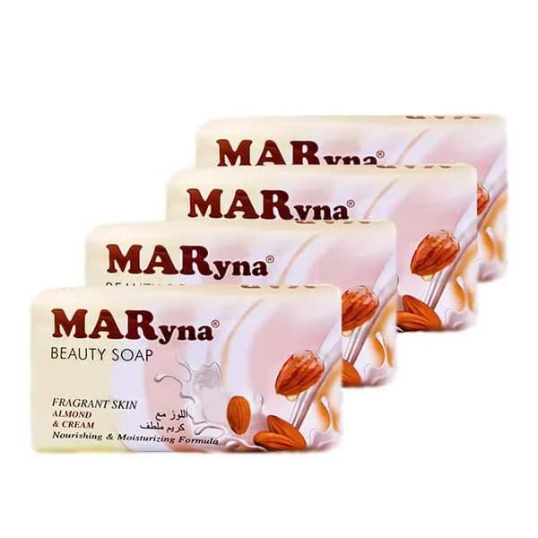 صابون مارینا کرمی حاوی روغن بادام بسته 4 عددی حجم 120 گرم — تصویر ۲