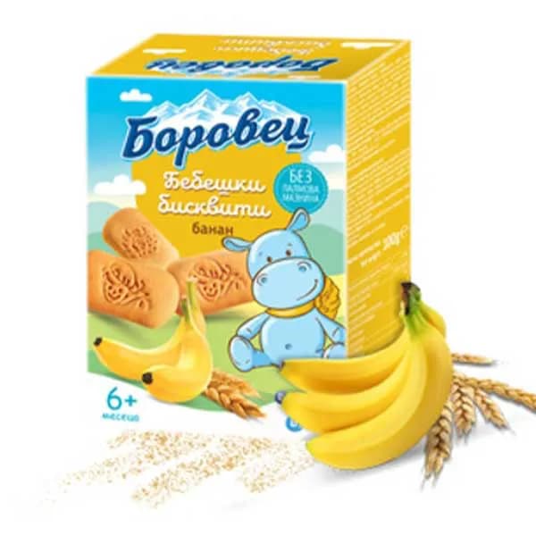 بیسکویت کودک بوروتس با طعم موز بالای 6 ماه حجم 100 گرم