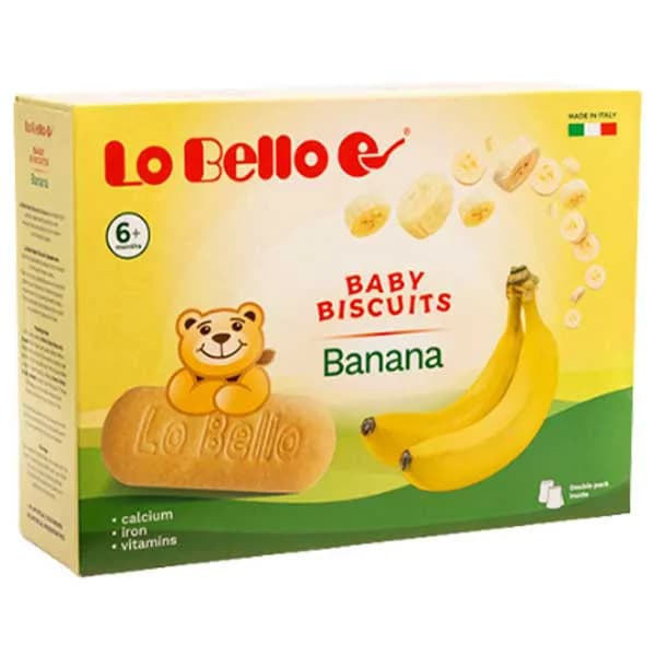 بیسکویت لوبلو LOBELLO با طعم موز بالای 6 ماه حجم 200 گرم