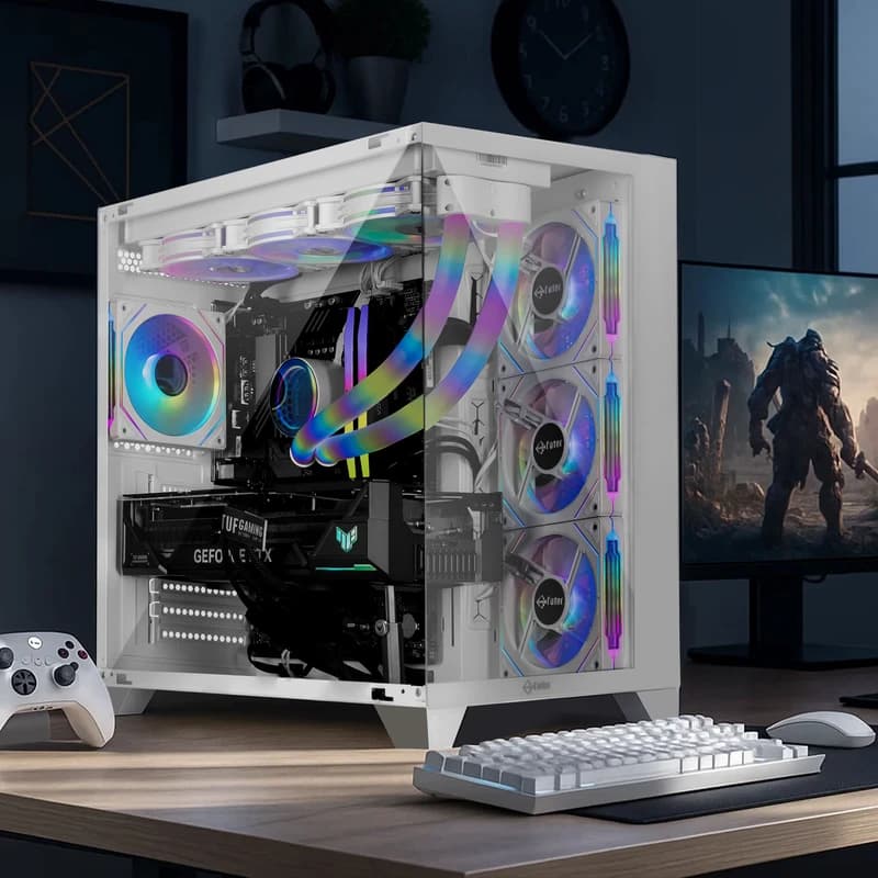 کیس کامپیوتر فاطر مدل FG-880W Mid Tower سفید — تصویر ۵