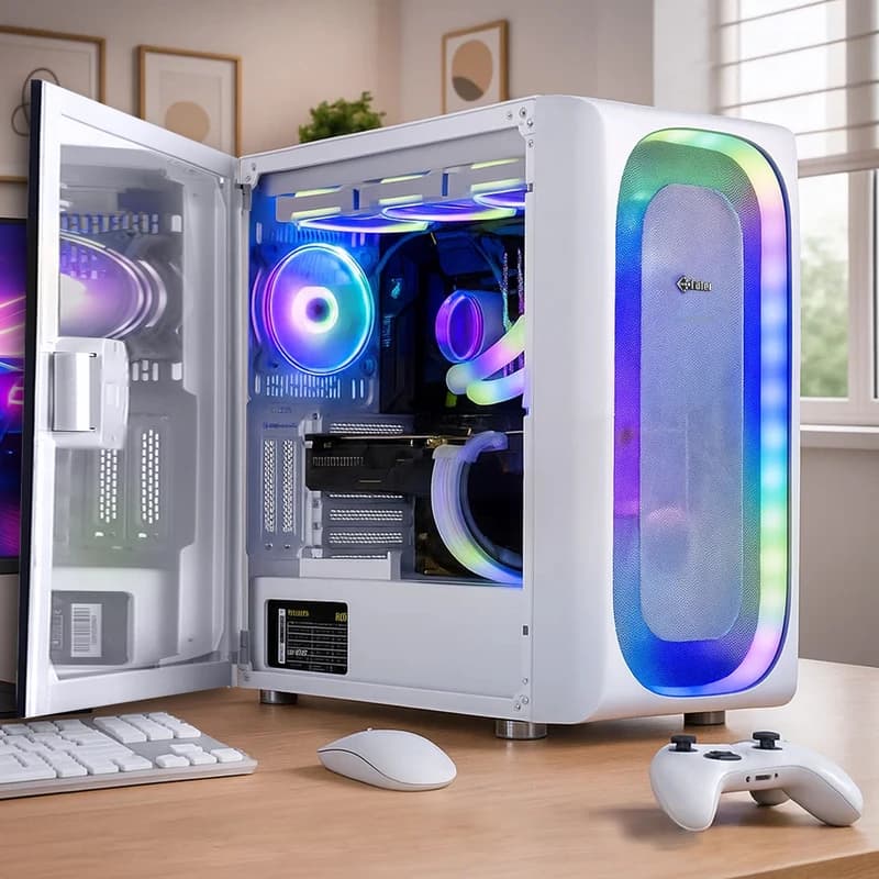 کیس کامپیوتر فاطر FG-790W RGB Mid Tower سفید — تصویر ۵