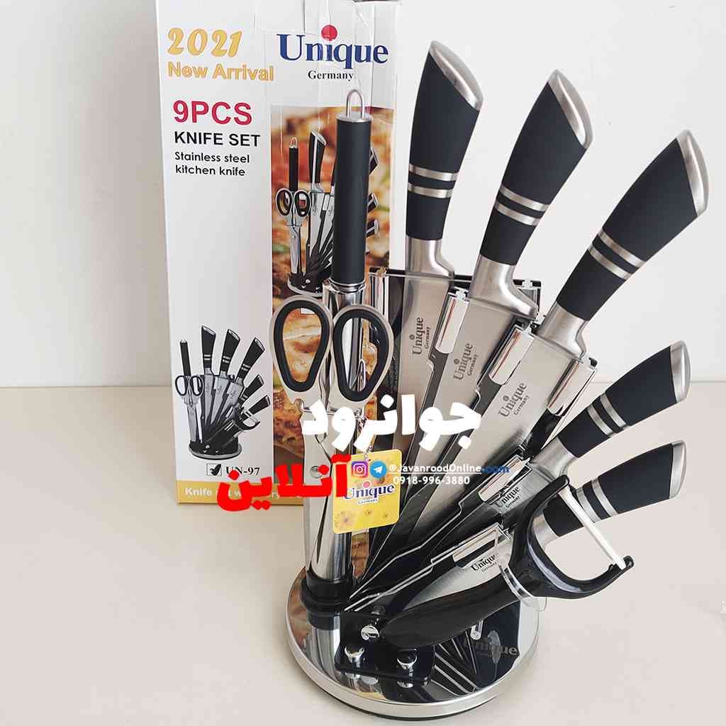 سرویس چاقو یونیک مشکی 9 تیکه مدل NU-97