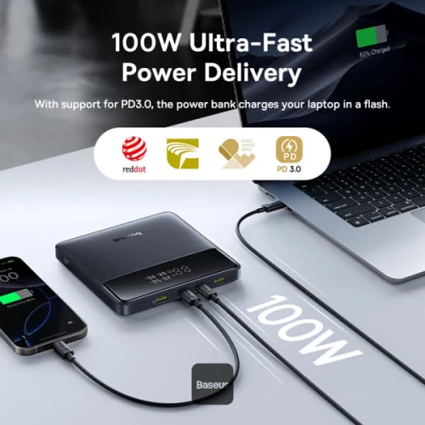 پاوربانک بیسوس با ظرفیت 20000 میلیآمپر Baseus P10021604123-00 100W — تصویر ۷