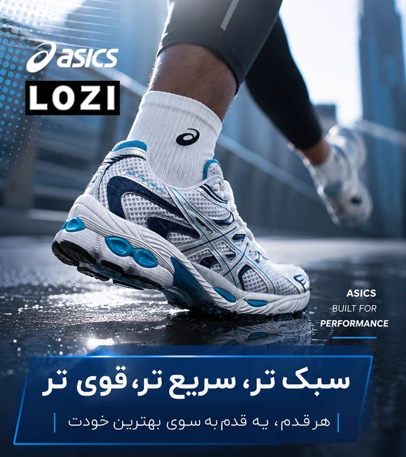 کتانی اسیکس ژل فینیکس سفید آبی مردانه و زنانه | مدل 8878 — تصویر ۳