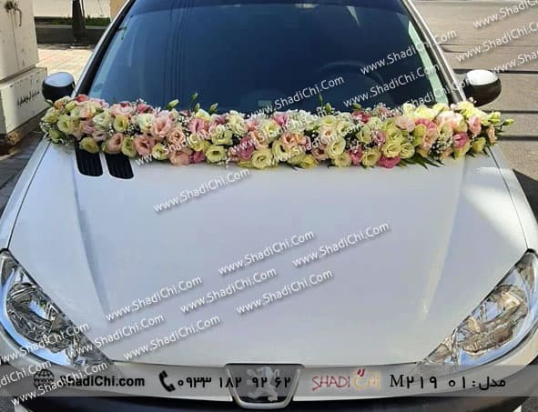 گل آرایی ساده ماشین عروس